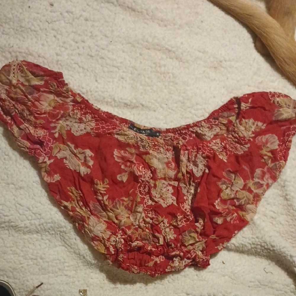 Floral Red Blouse